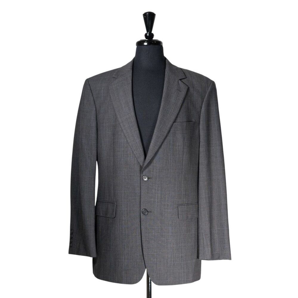Brooks Brothers Mens Blazer 41R Gray Blue Plaid Wool Stretch Sport Coat Jacket